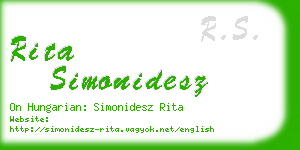 rita simonidesz business card